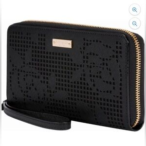 Kate Spade New York Zip Wristlet - Case for cell phone - perforated rose black
